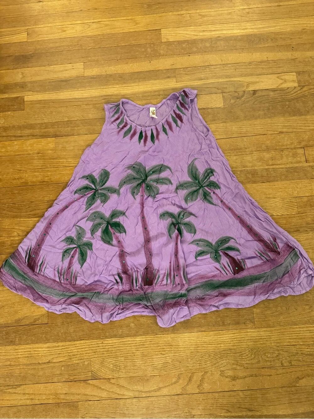 India Boutique Women's Purple Palm Tree Mini Umbrella Dress - Size L
b78